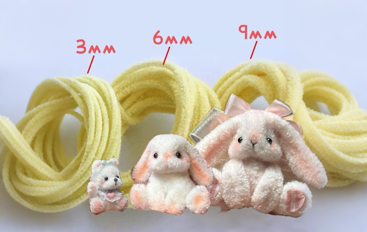 Les différents types de fils chenille — 3 mm, 6 mm, 9 mm. Lequel choisir ?