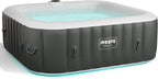 Spa gonflable Tenerife 6 personnes 185 x 185 cm 910 L 130 jets massage LED avec couvercle anthracite