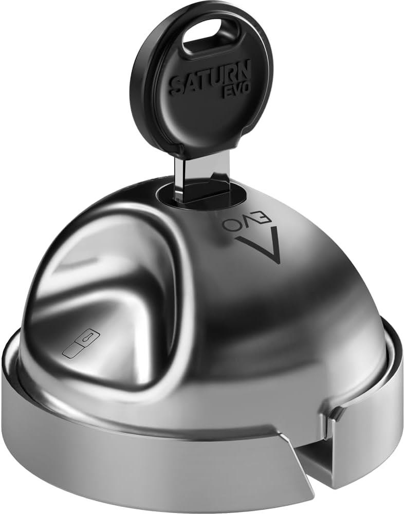 Lot de 2 serrures antivols Saturn Evo pour véhicules utilitaires verrouillage manuel acier inoxydable 4 clés argent