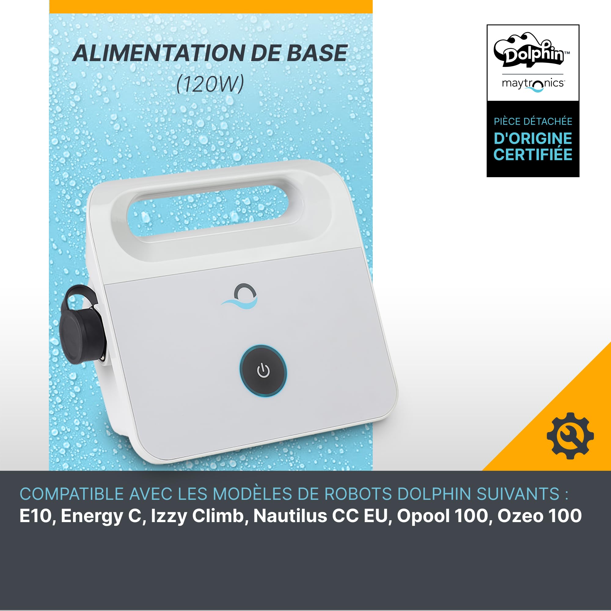 Alimentation pour robot piscine Dolphin 99956032-ASSY 120W 230V compatible E10 Energy C Nautilus CC EU