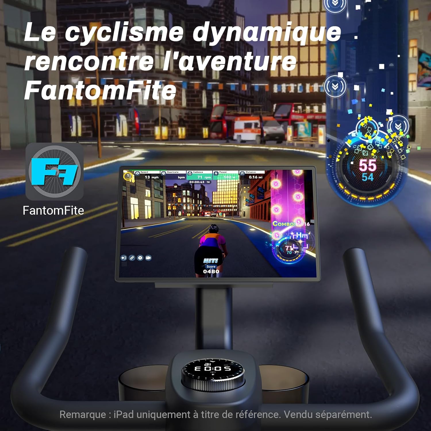 Vélo d’appartement MR-S26B1-EU résistance friction 8 niveaux silencieux entraînement par courroie charge 136 kg