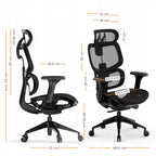 Fotel biurowy ergonomiczny obrotowy Nobu 13154102 czarny z regulowanymi podłokietnikami 3D i zagłówkiem