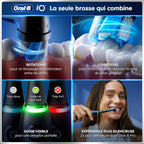 Brosse dents électrique iO 6 noire 5 modes capteur pression écran interactif 2 brossettes étui voyage