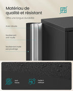Armoire de rangement en acier OMC015B01 40 x 80 x 180 cm 5 niveaux portes doubles avec serrure noir mat