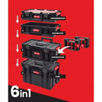 Modułowy Zestaw Skrzynek Narzędziowych Two 6 w 1 Z252597PG002 535 x 390 x 820 mm Skrzynia na Kółkach z Organizerem i Box 100 Flex