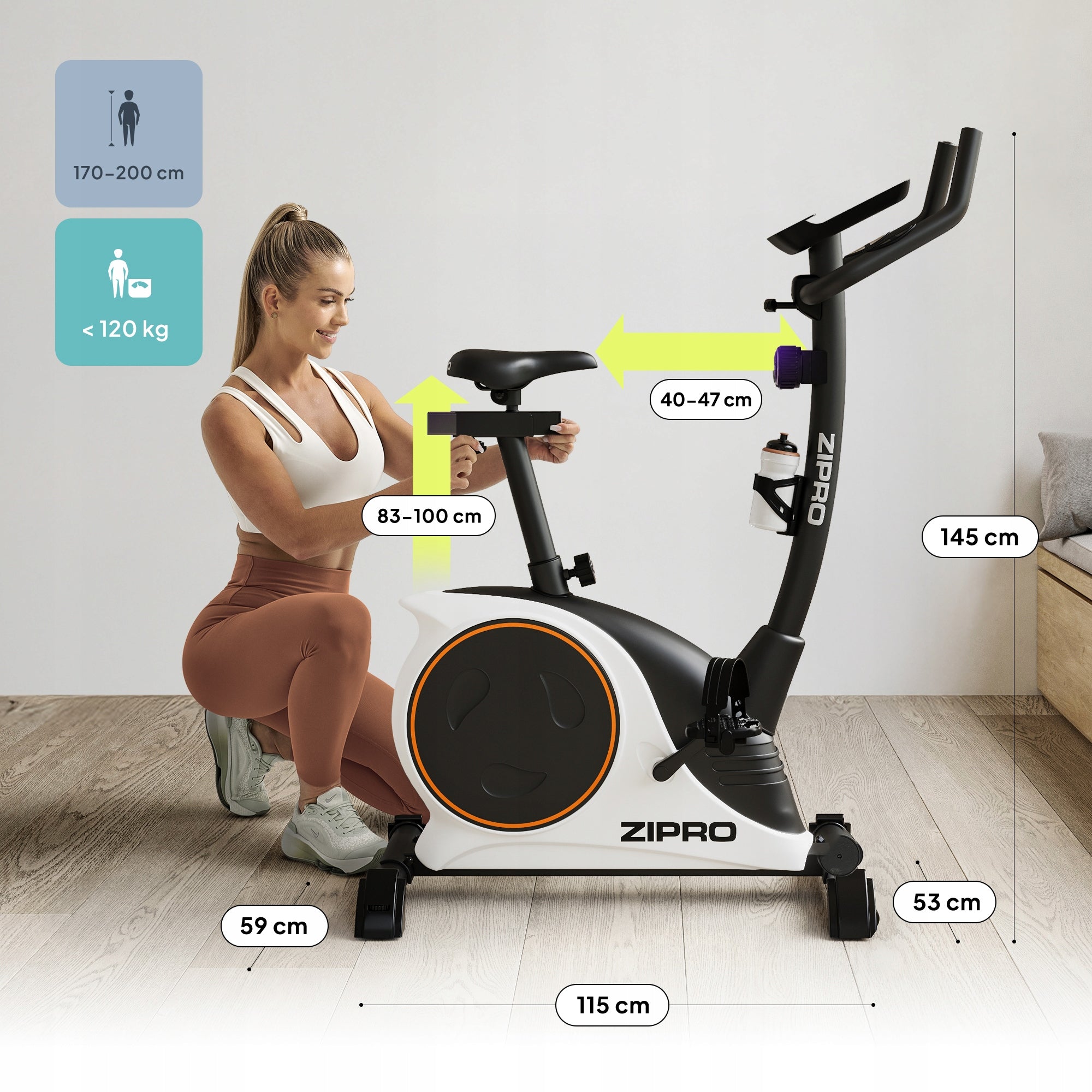 Rower stacjonarny magnetyczny Nitro RS pionowy z regulacją oporu wyświetlaczem LCD obciążenie 150 kg