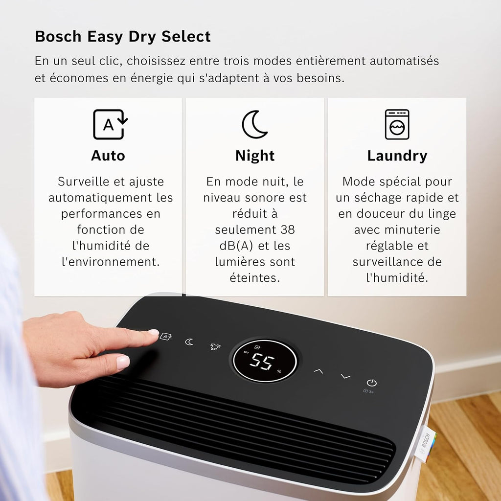 Déshumidificateur Dry 4000 silencieux efficace maison chambre jusqu’à 33 m² séchage linge rapide