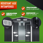 Abri de jardin métal XXL 5 m² Gardebruk 260 x 205 x 180 cm porte coulissante fondation incluse anthracite