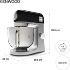 Robot pâtissier kMix KMX750BK 1000 W bol inox 5 L mouvement planétaire 6 vitesses couvercle anti-projection noir