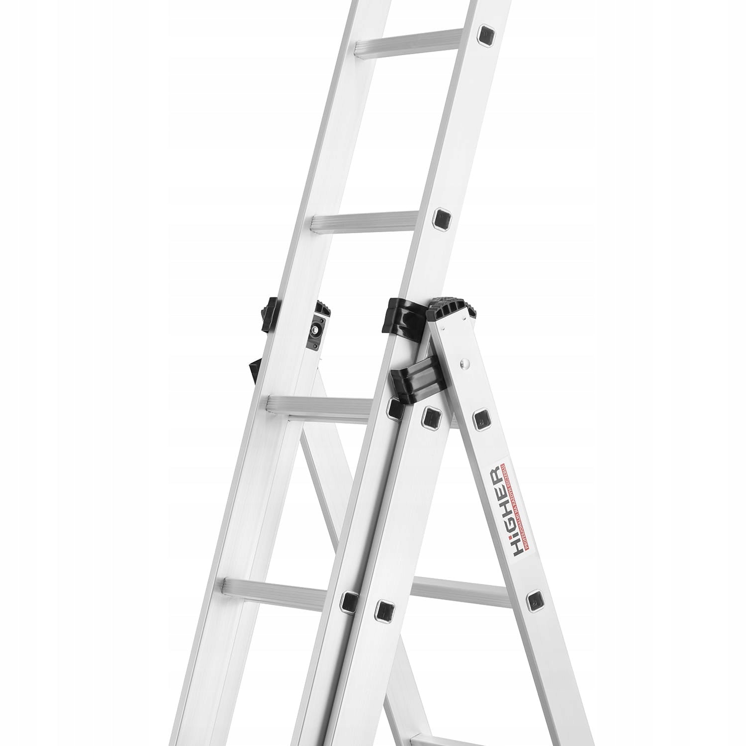 Drabina aluminiowa 3x11 uniwersalna 8,45m mocna konstrukcja, stabilny hak do zawieszania, lekka
