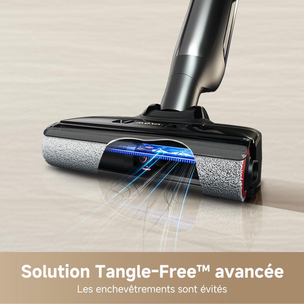 Aspirateur laveur eau et poussière M10 18 kPa portée à plat 180° lavage brosse 75 °C séchage air chaud 5 min