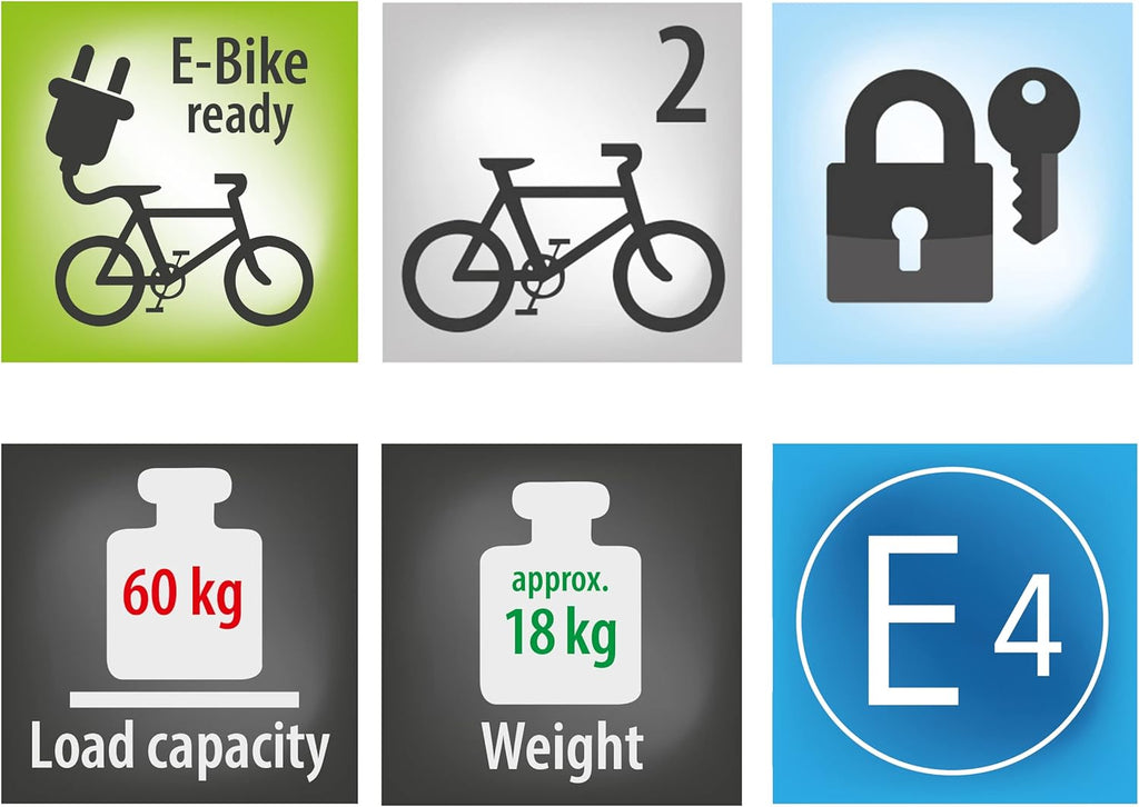 Porte-vélo d’attelage 12010LAS Raven pliable pour 2 vélos charge 50 kg prise 13 broches noir