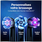 Brosse dents électrique iO 6 noire 5 modes capteur pression écran interactif 2 brossettes étui voyage