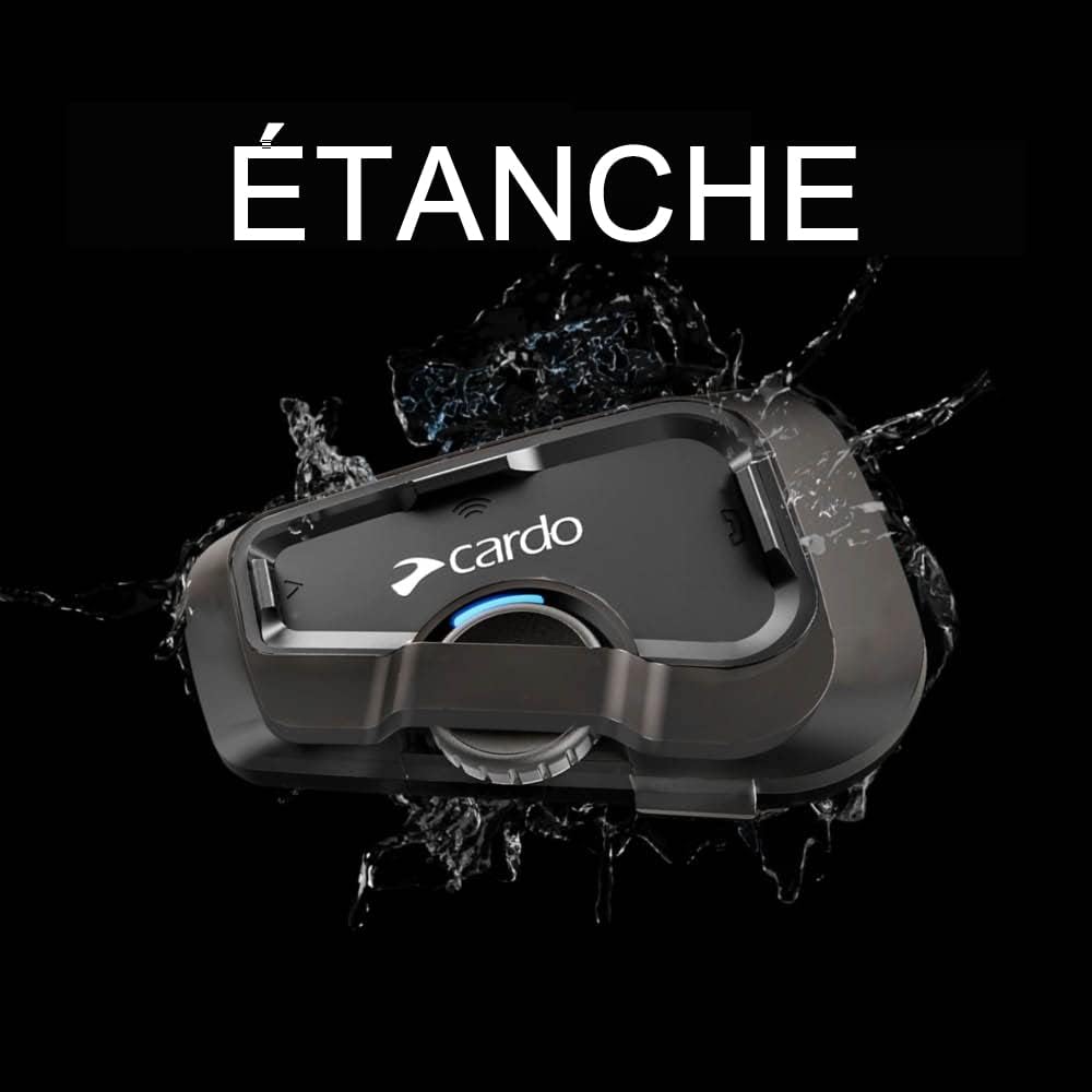 Intercom moto Freecom 2X Bluetooth 1 unité haut-parleurs 40 mm portée 800 m étanche radio FM noir