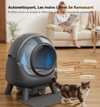 Litière chat autonettoyante bac automatique anti odeur contrôle app capacité 65L