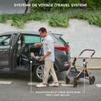 Poussette 3 en 1 ESME avec porte-bébé Mink PRO I-Size, système de voyage, pliable, nouveau-né jusqu'à 4 ans, noir