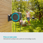 RollUp XL Dévidoir Mural Automatique 35 m Ø13 mm Avec Support Orientable et Accessoires