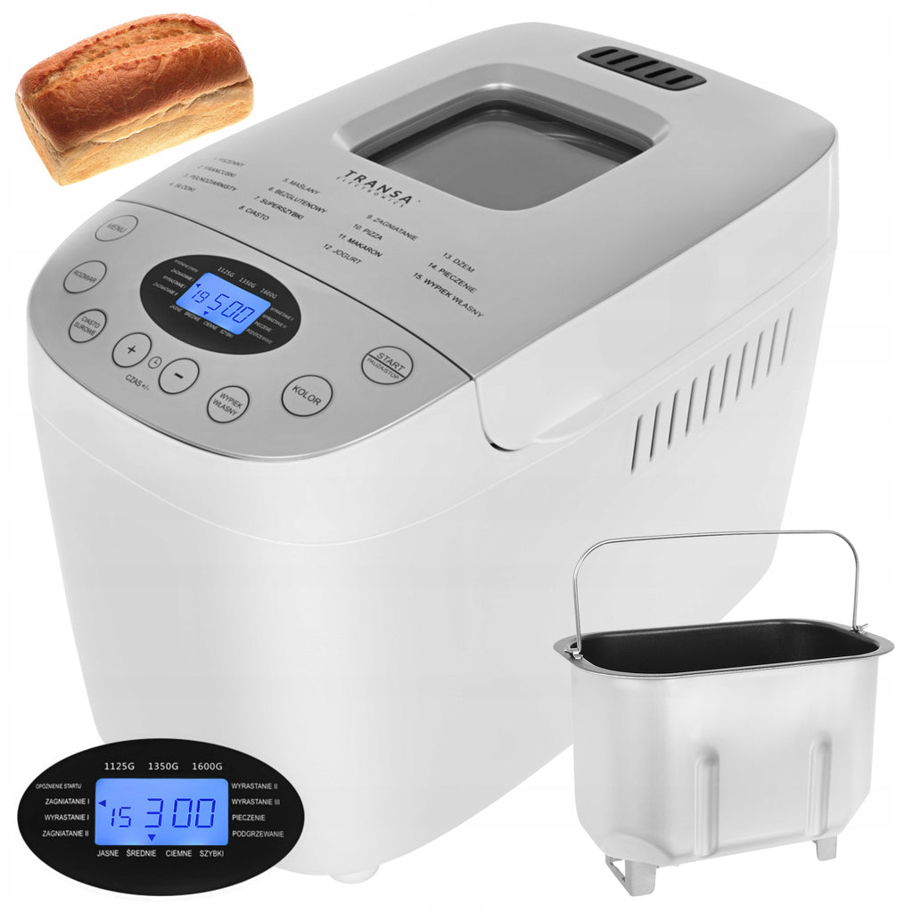 Wypiekacz automat do chleba 15 programów 2 mieszadła SmartBake 850W