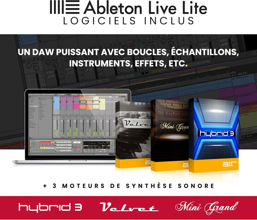 Contrôleur MIDI USB APC40 MKII 40 pads RGB avec 9 faders 8 boutons Ableton Live pour production musicale 1,8 kg