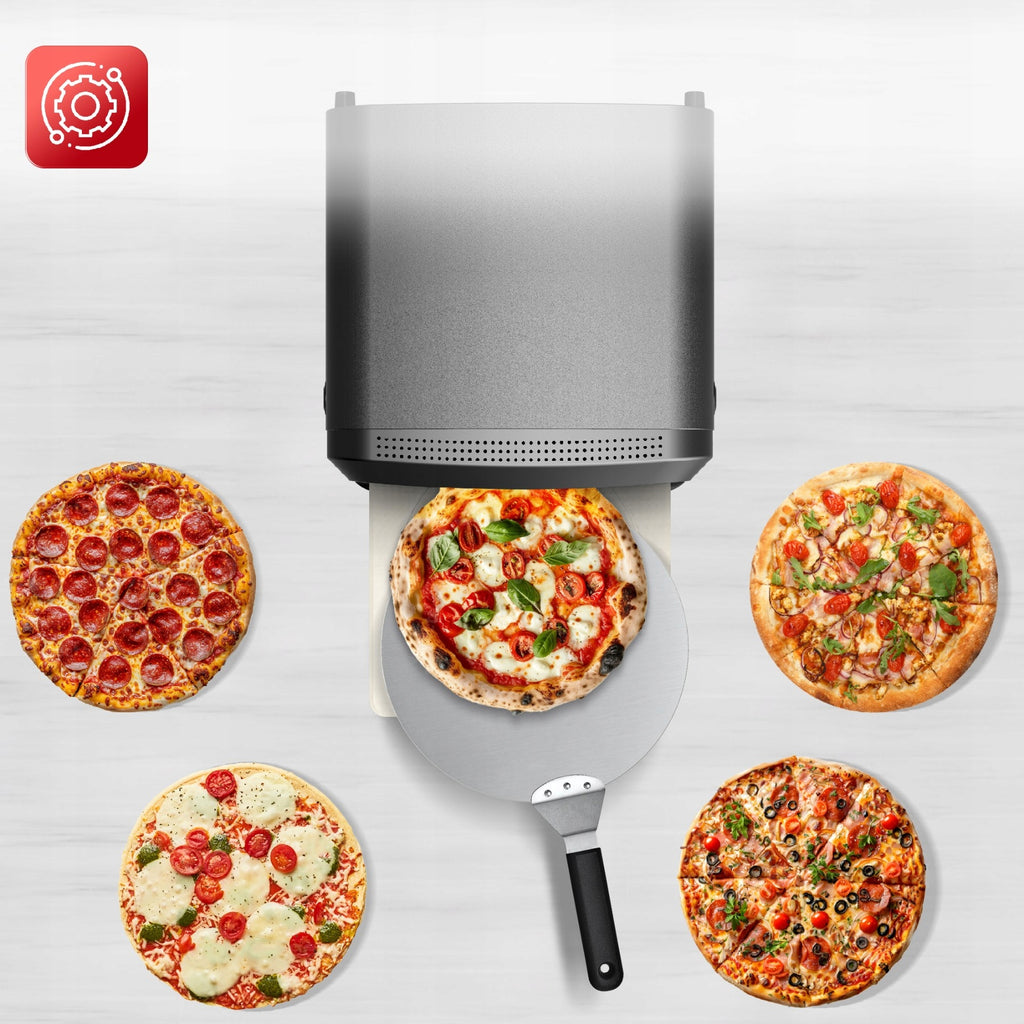 Piec do pizzy elektryczny 2200 W 450°C z kamieniem szamotowym średnicy 37 cm w zestawie łopata