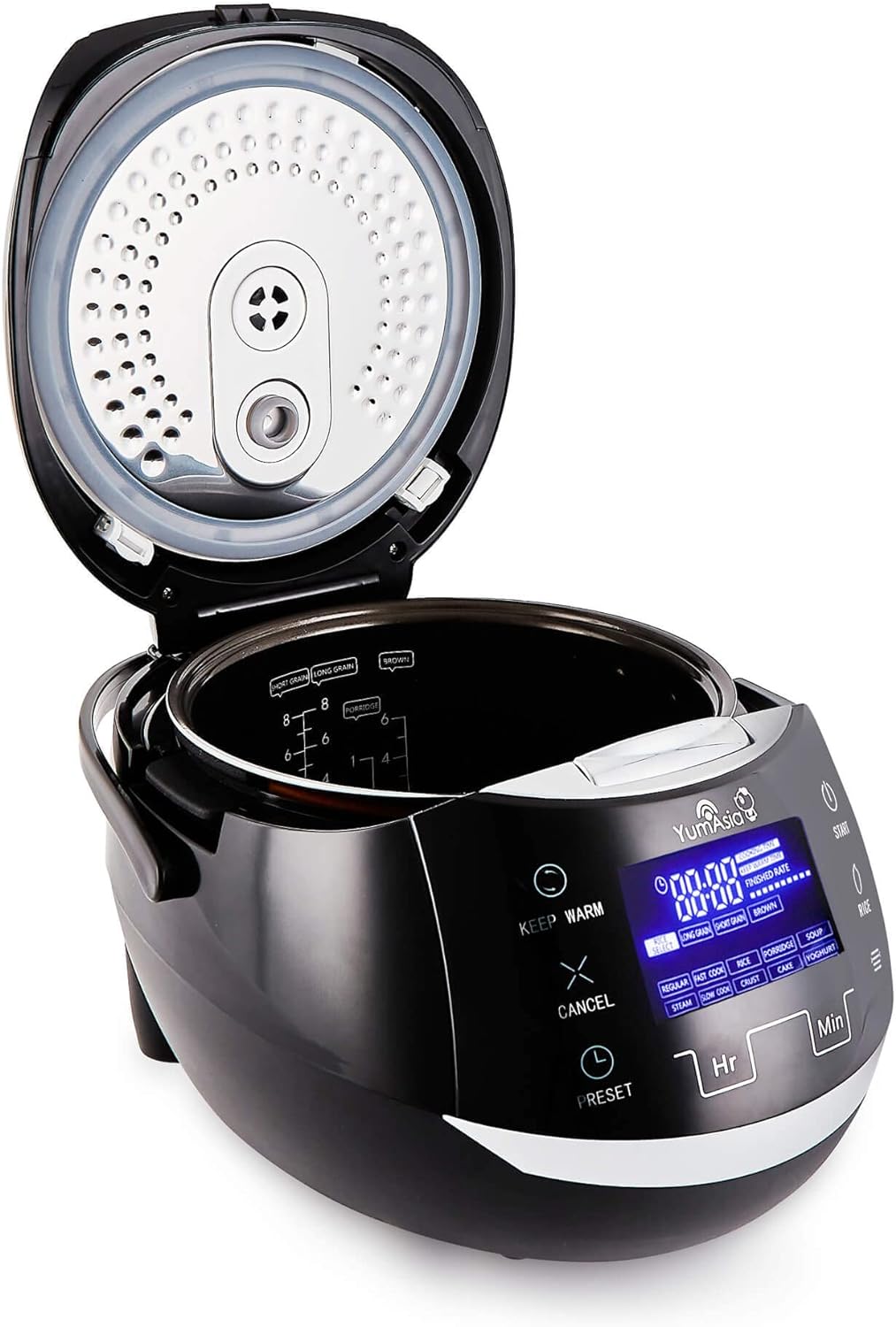 Cuiseur à riz Sakura YUM-EN15 8 tasses 1,5 L logique floue bol céramique 12 fonctions 860 W noir argent