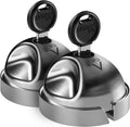 Lot de 2 serrures antivols Saturn Evo pour véhicules utilitaires verrouillage manuel acier inoxydable 4 clés argent