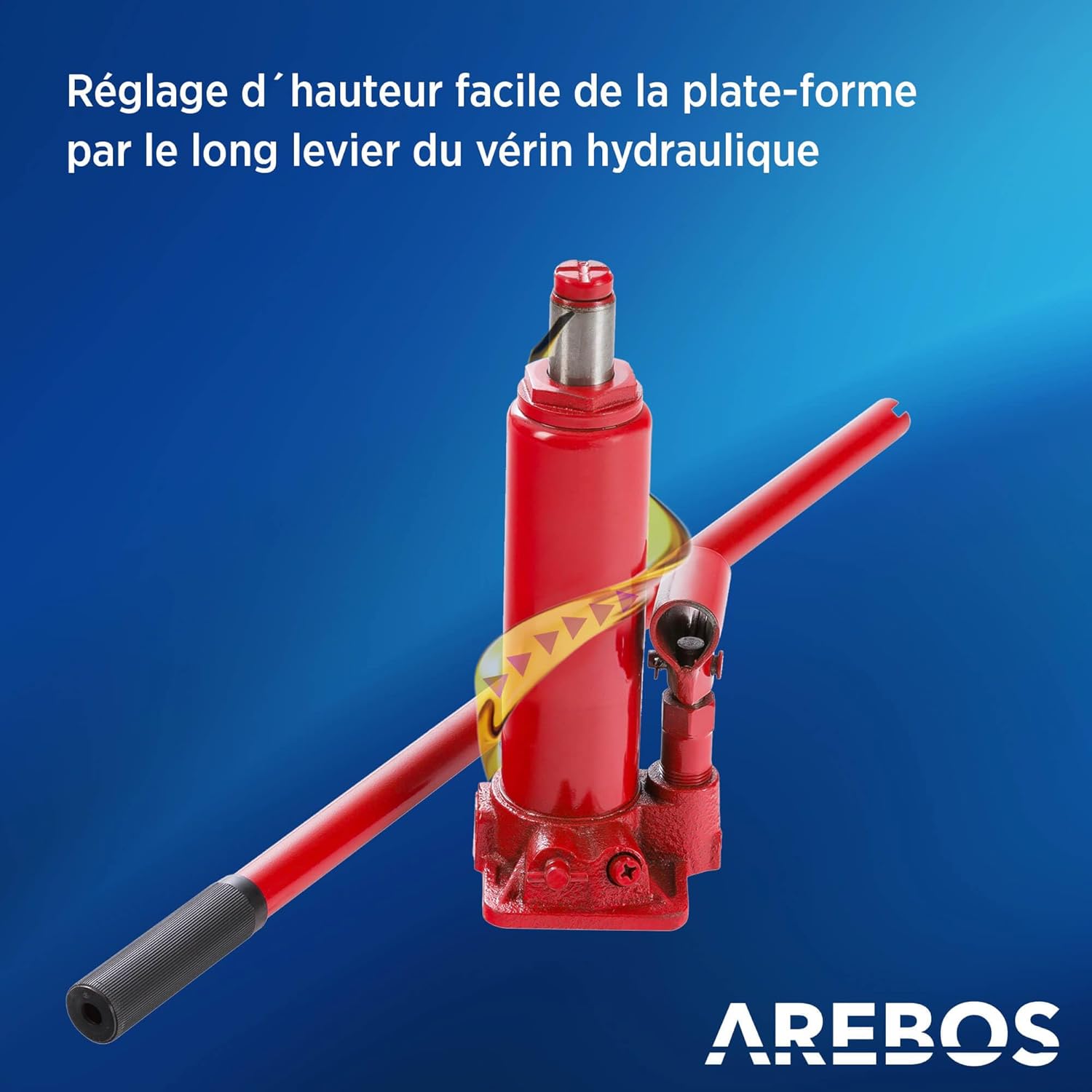Lot 2 rampes accès avec cric hydraulique 2T pont élévateur auto XXL largeur 257 mm hauteur réglable rouge
