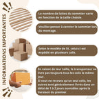 Lit cabane enfant Montessori 190 x 90 cm en bois naturel avec barrière de sécurité et tiroirs de rangement