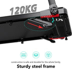 Tapis de course pliable CS-WP9 12 km/h 1400 W charge 120 kg écran LED application Bluetooth support tablette rouge