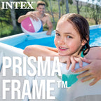 Piscine tubulaire rectangulaire Prism Frame Intex 4 x 2 x 1,22 m 8418 L PVC acier épurateur inclus bleu-gris