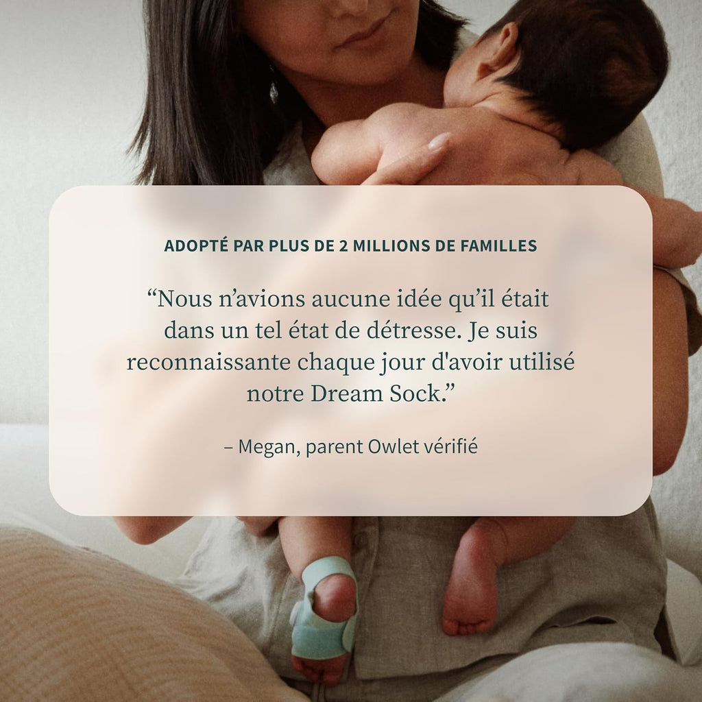 Moniteur bébé intelligent Dream Sock suivi pouls oxygène temps réel capteur optique Bluetooth WiFi autonomie 16 h mint