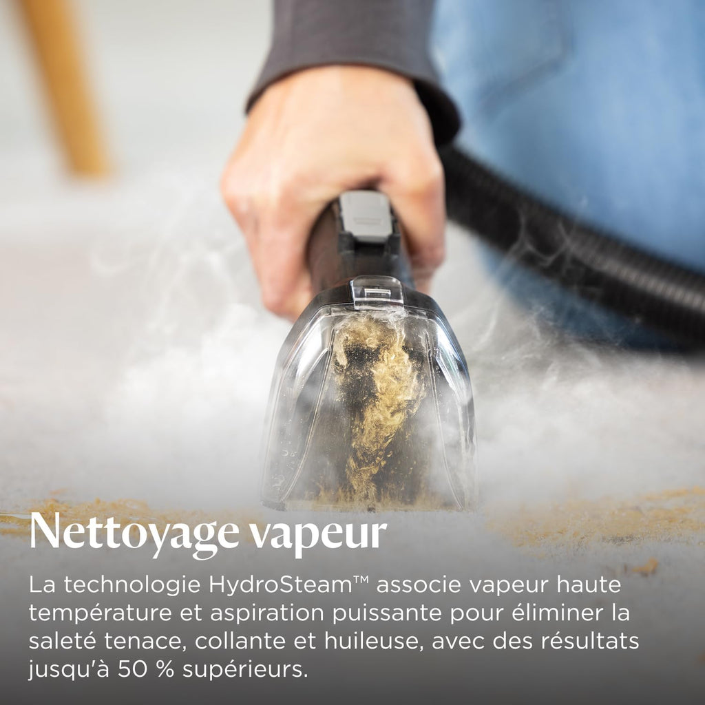 Shampouineuse SpotClean HydroSteam 1000 W 1,9 L nettoyeur vapeur 16800 Pa double réservoir tuyau 1,5 m cordon 4,5 m
