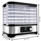 Suszarka elektryczna do grzybów i owoców 450W INOX 6 sit z timerem i 9 akcesoriami do domu