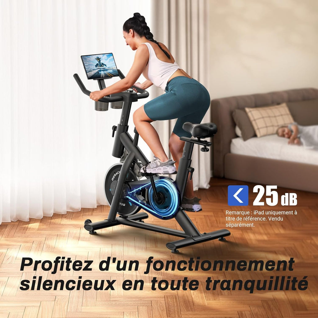 Vélo d’appartement MR-S26B1-EU résistance friction 8 niveaux silencieux entraînement par courroie charge 136 kg