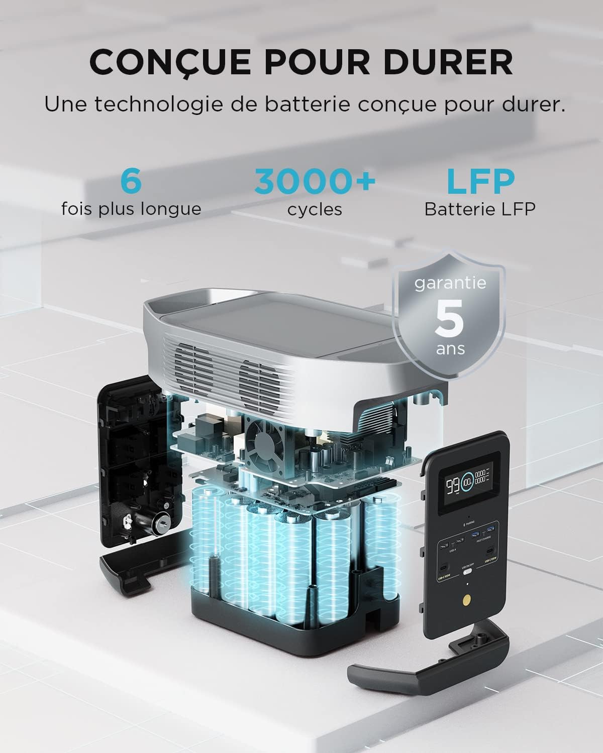 DELTA 2 ZMR330-EU station électrique portable 1 à 3 kWh, batterie LFP, 1800 W, 13 prises