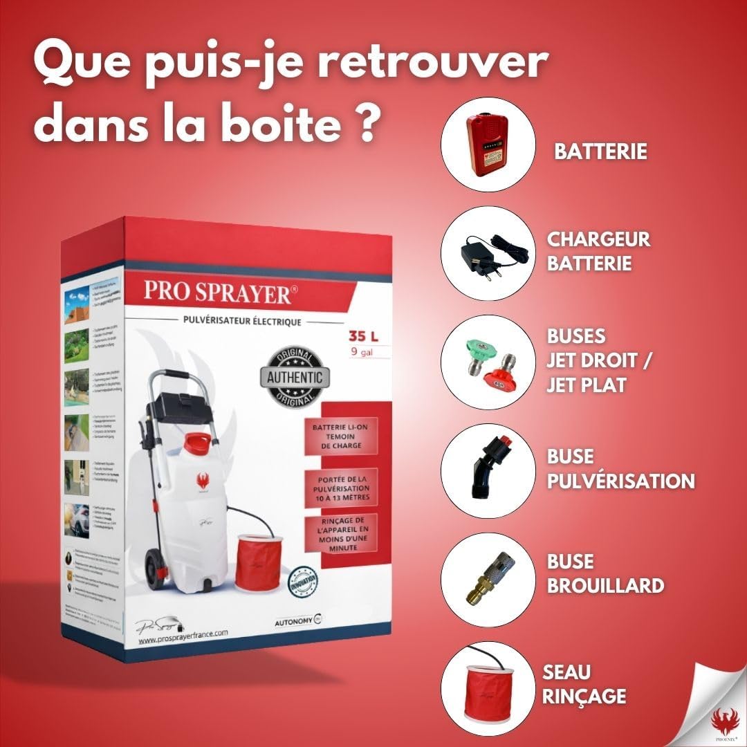 Pulvérisateur électrique Pro Sprayer Evo 35L 2 batteries 18V portée 10 m autonomie 3h toiture extérieur