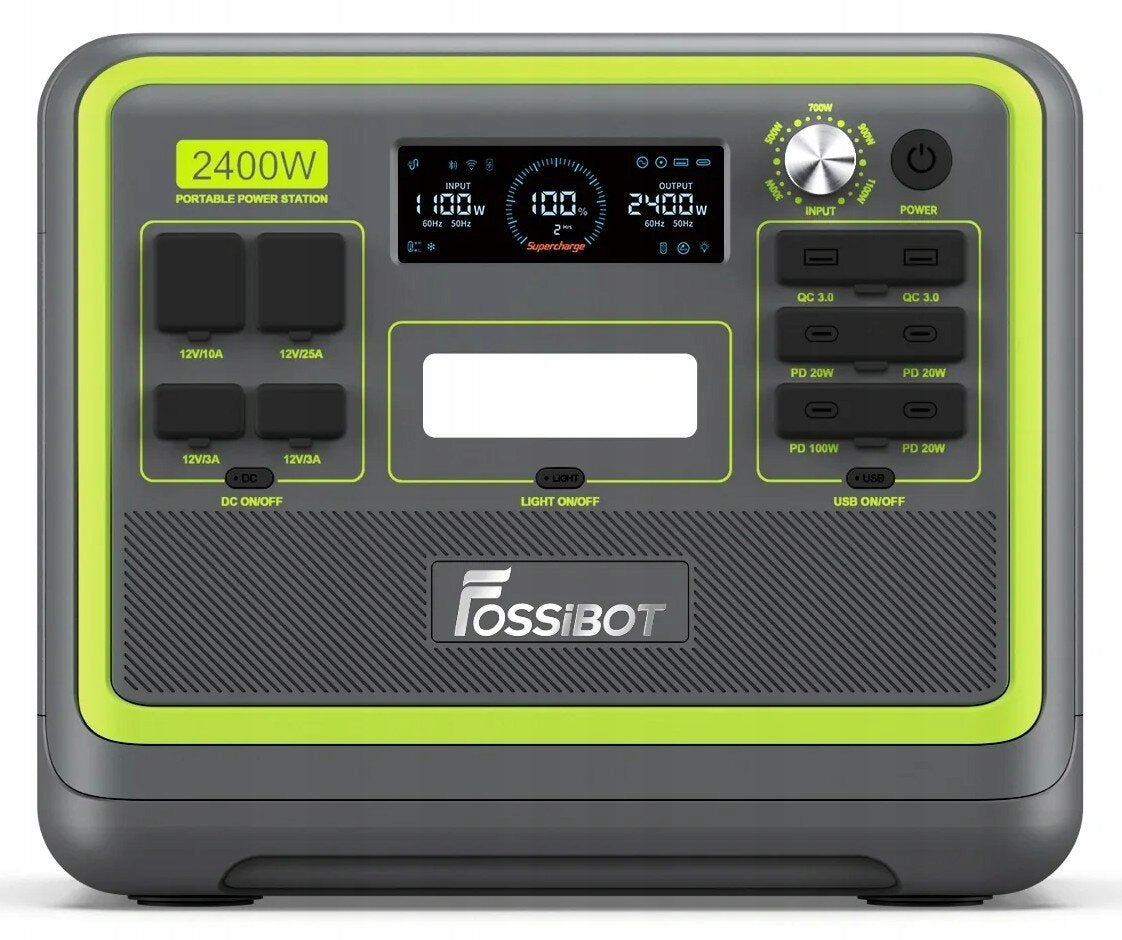 Przenośna stacja zasilania F2400 2048Wh 2400W LiFePO4 z ładowaniem solarnym i portami USB-C