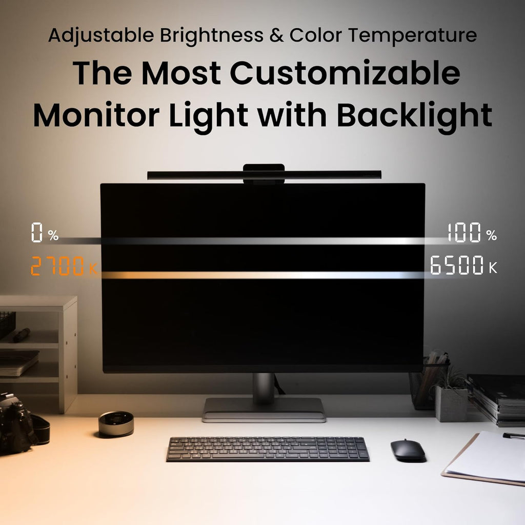 Lampe LED pour écran PC ScreenBar Halo 2 télécommande sans fil 2700K 6500K alimentation USB