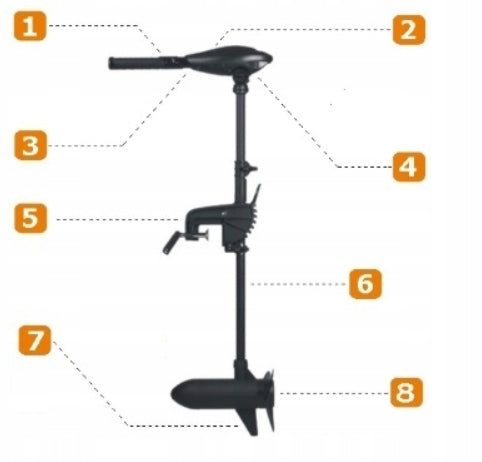 Nowy wydajny silnik elektryczny Osapian 55 lbs 600W 12V Slim 66 wodoodporny trollingowy do łodzi