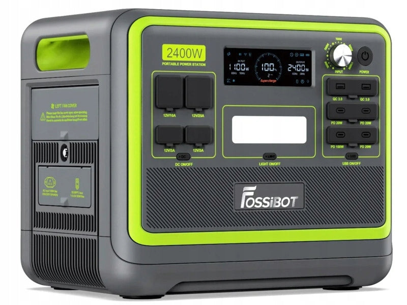 Przenośna stacja zasilania F2400 2048Wh 2400W LiFePO4 z ładowaniem solarnym i portami USB-C