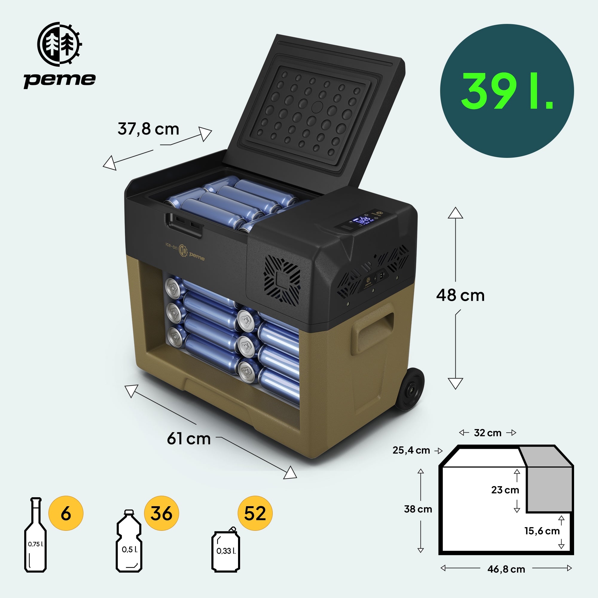 Lodówka Kompresorowa Elektryczna Zamrażarka Samochodowa Expedition 40 12V 24V energooszczędna kompaktowa