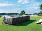 Piscine tubulaire rectangulaire Ultra XTR 5,49 x 2,74 x 1,32 m capacité 17 000 L en PVC avec pompe à filtre échelle et bâche incluses