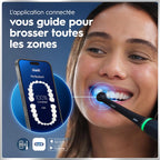Brosse dents électrique iO 6 noire 5 modes capteur pression écran interactif 2 brossettes étui voyage