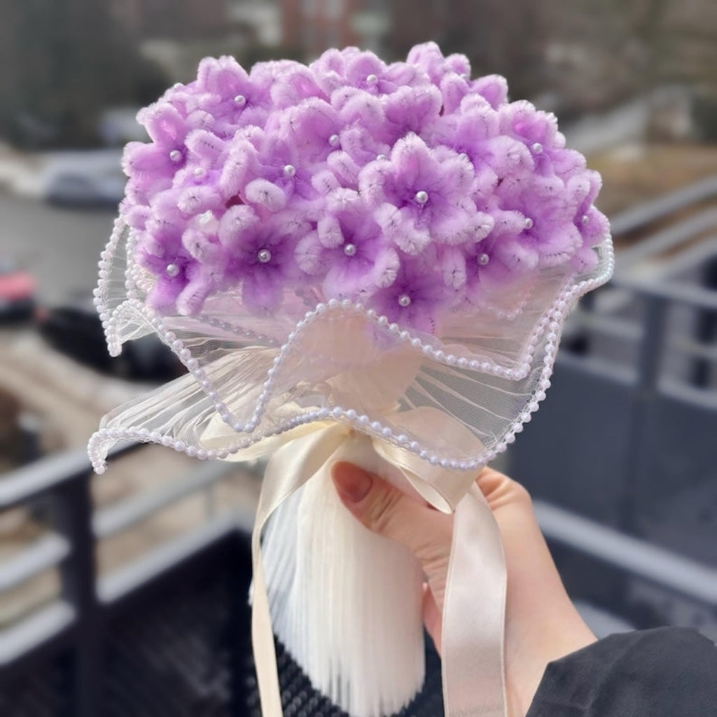 Blumenstrauß aus Pfeifenreinigern – Vergissmeinnicht – Handgefertigt