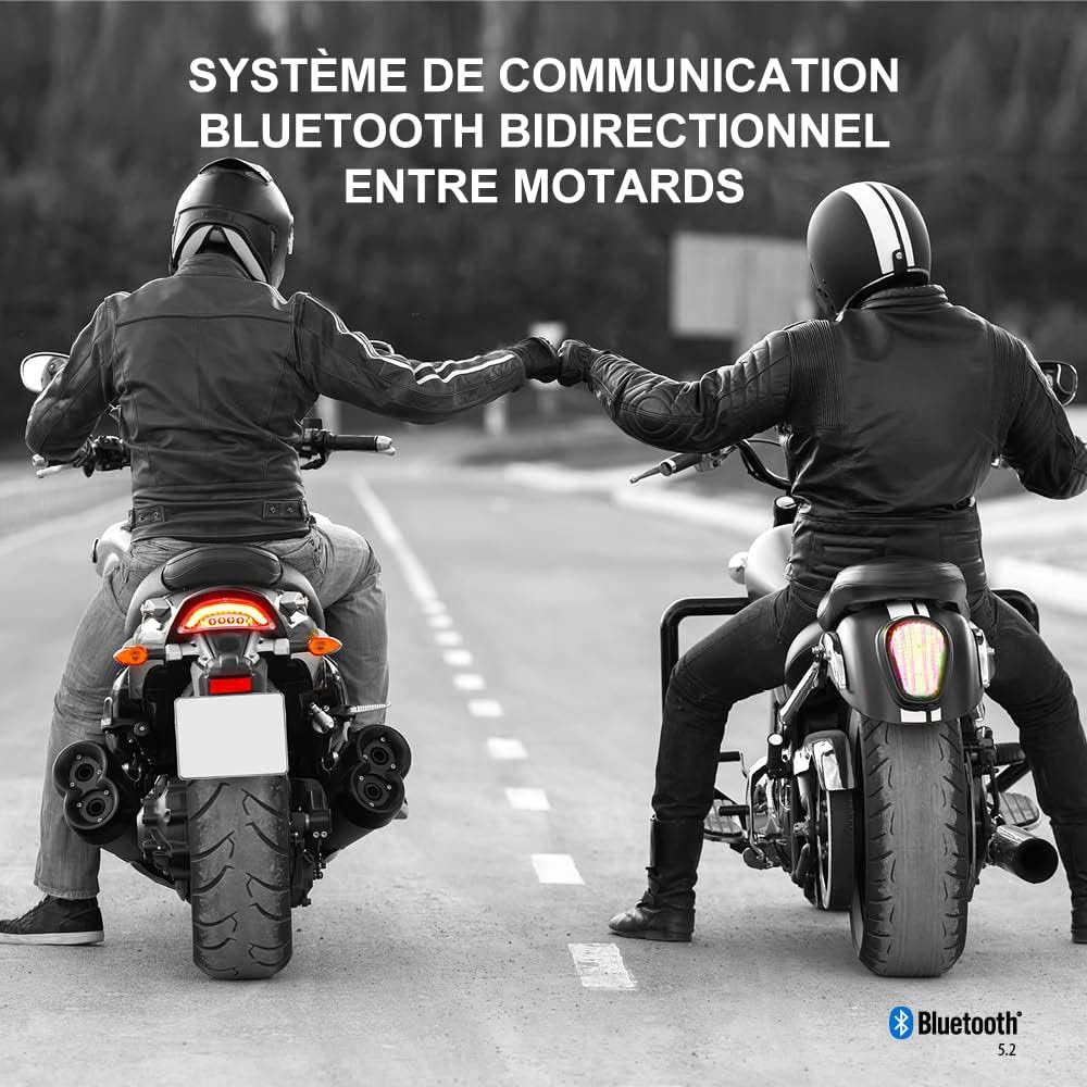 Intercom moto Freecom 2X Bluetooth 1 unité haut-parleurs 40 mm portée 800 m étanche radio FM noir
