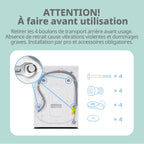Lave-linge frontal 9 kg CFE12EW90/W classe énergétique A moteur BLDC 1400 tr/min lavage vapeur 15 programmes