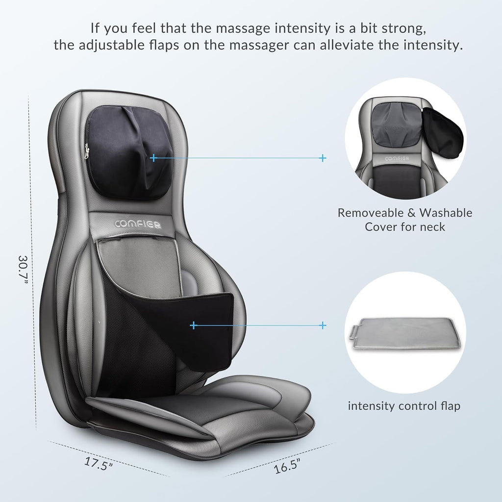 Siège massant Shiatsu dos cou pétrissage 2D 3D chaleur compresse réglable massage complet corps