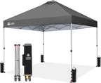 Tonnelle pliante 3 x 3 m imperméable UPF 50+ verrouillage central sac rangement 4 sacs de sable gris