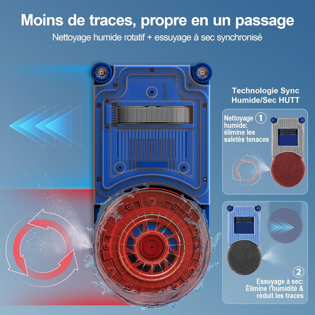 Robot laveur de vitres R10 7000 Pa nettoyage humide sec double spray HydroJet navigation NAVI 7.0