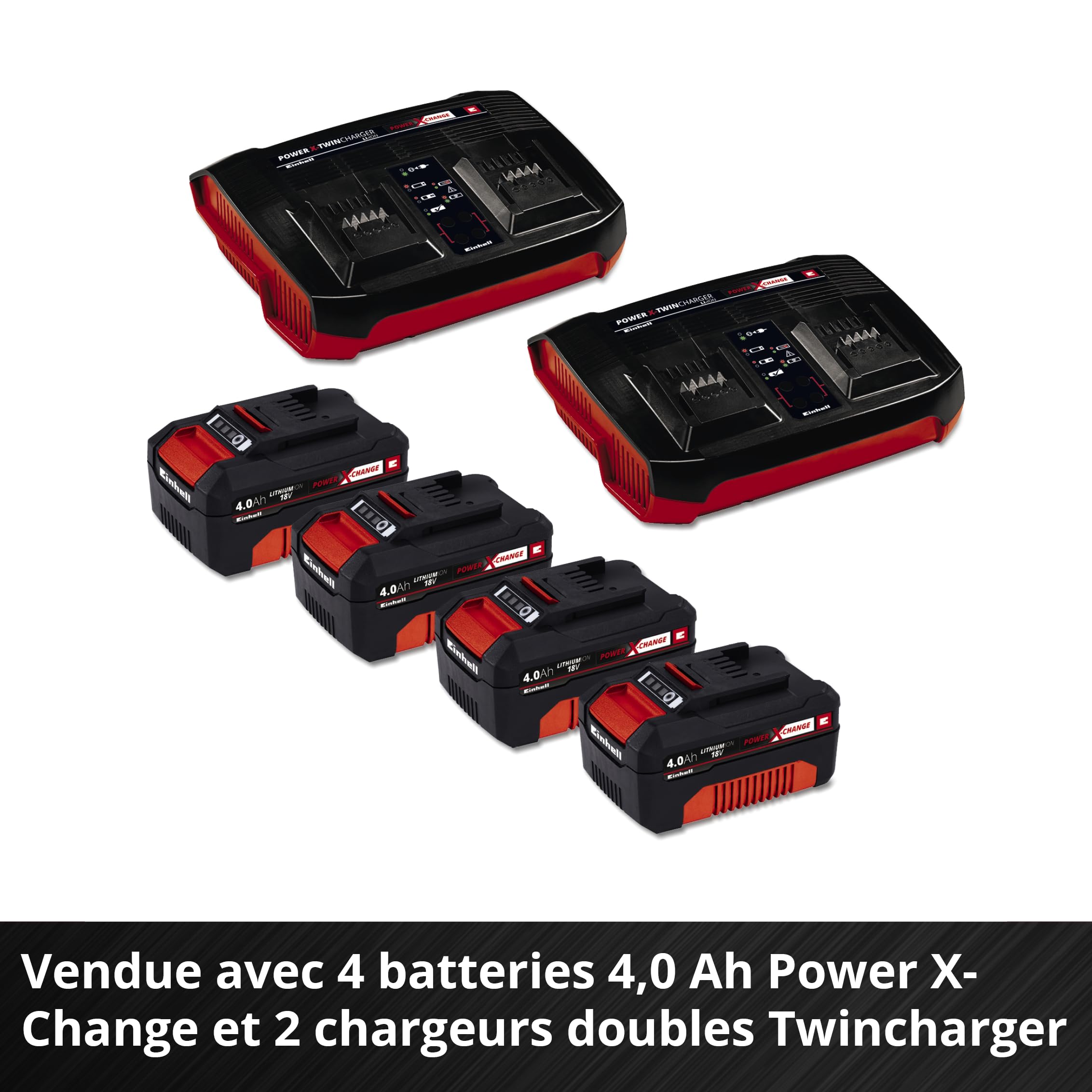 Tondeuse à gazon sans fil GP-CM 36/47 S HW Li Power X-Change 36V largeur de coupe 47 cm autotractée moteur sans charbon avec 4 batteries 4Ah